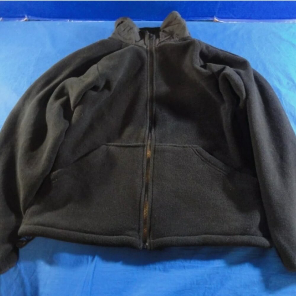 SMALL COLD WEATHER FULL ZIP UP NO HOOD MILITARY USGI BLACK FLEECE JACKET RC 2090